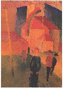 August Macke Flagged church oil painting picture wholesale